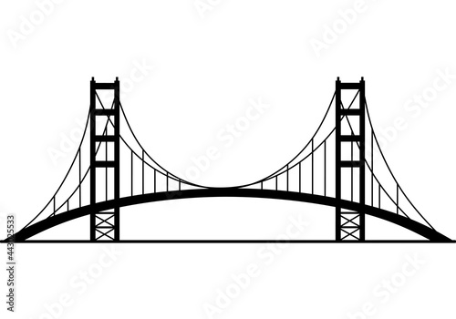 Fototapeta Naklejka Na Ścianę i Meble -  Golden gate bridge silhouette. Vector illustration.