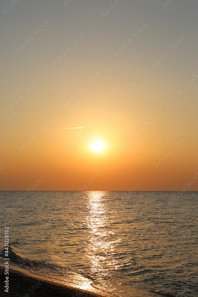 sunrise over the sea on the beach