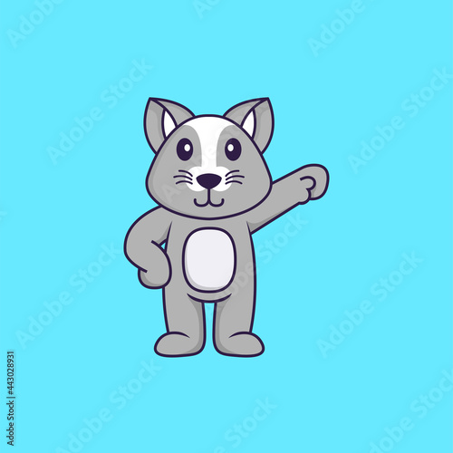 Cute rat hero. Animal cartoon concept isolated. Can used for t-shirt, greeting card, invitation card or mascot. Flat Cartoon Style