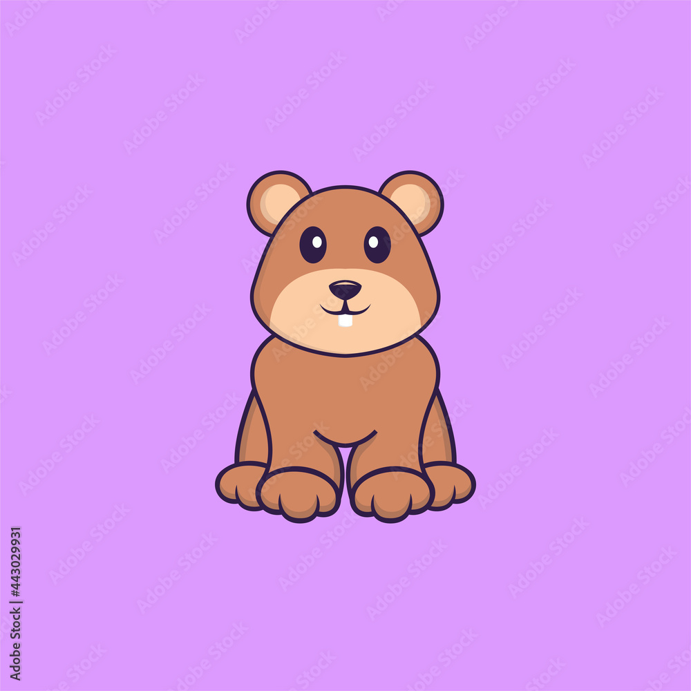 Cute squirrel is sitting. Animal cartoon concept isolated. Can used for t-shirt, greeting card, invitation card or mascot. Flat Cartoon Style Cute squirrel is sitting. Animal cartoon concept isolated. Can used for t-shirt, greeting card, invitation card or mascot. Flat Cartoon Style