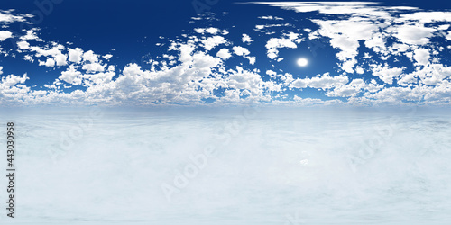 Seamless sky hdri panorama 360 degrees angle view with zenith and clouds for use as sky dome. 3d render illustration