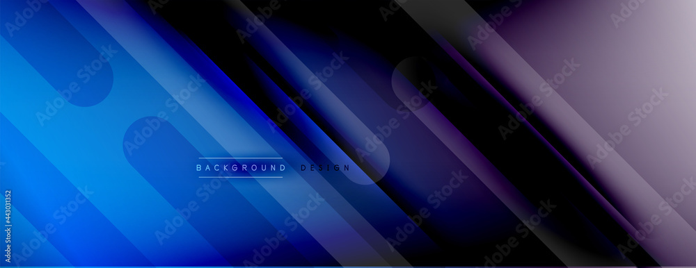 Abstract background - lines composition created with lights and shadows. Technology or business digital template. Trendy simple fluid color gradient abstract background with dynamic