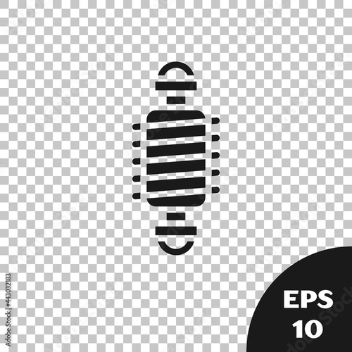 Black Bicycle suspension icon isolated on transparent background. Vector