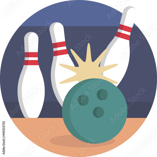 Sports Icons. Bowling Icon. Skittle Icon.