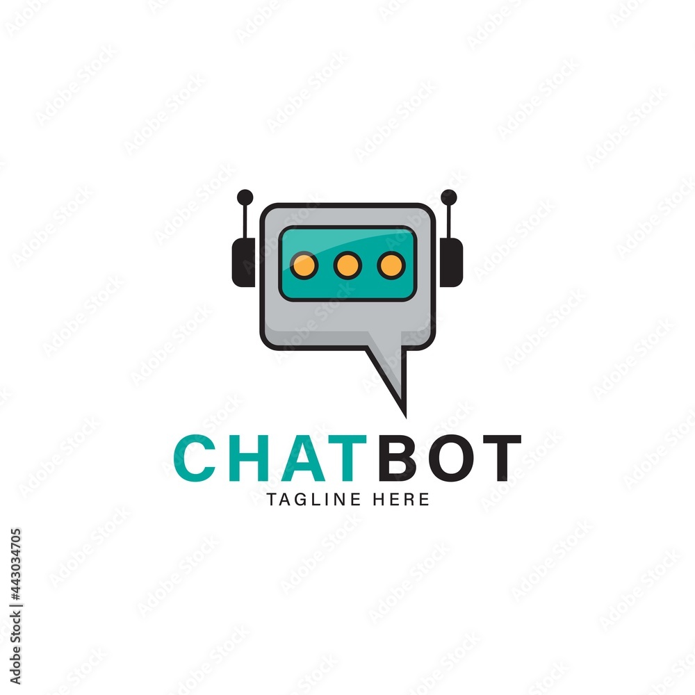 The chat bot vector design illustration. Modern flat style. Chat bot icon .
