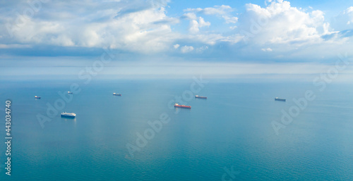 Novorossiysk, Russia - June 24, 2021. Port Novorossiysk largest marine.