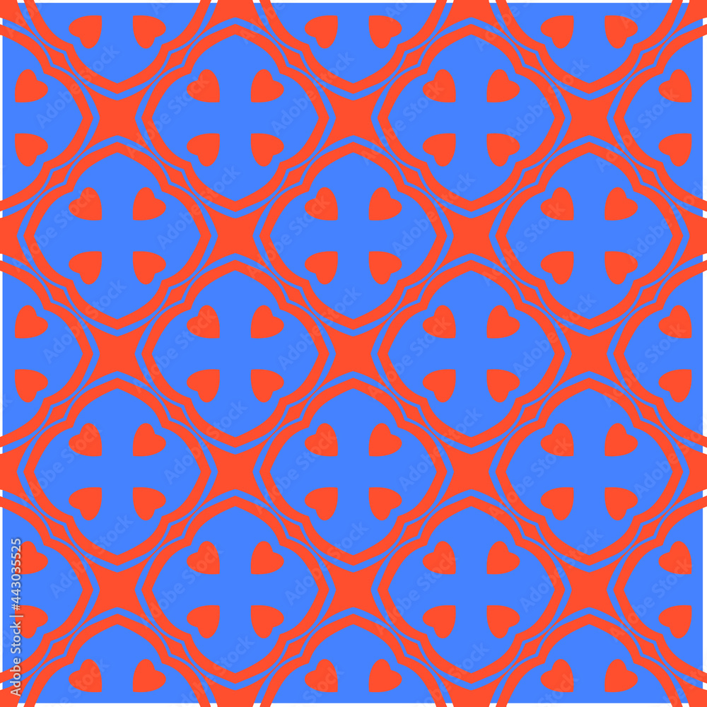 Fototapeta premium abstract background with blue and orange patterns. ornament for wallpapers and backgrounds.
