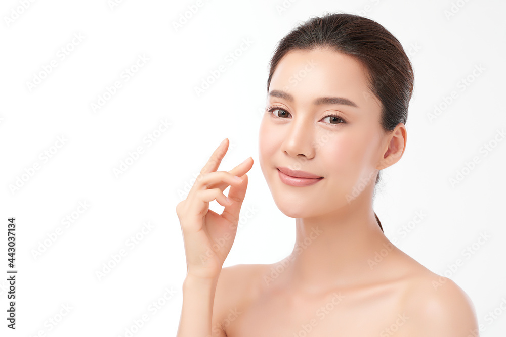 Beautiful young asian woman with clean fresh skin on white background, Face care, Facial treatment, Cosmetology, beauty and spa, Asian women portrait. Beautiful young asian woman with clean fresh skin on white background, Face care, Facial treatment, Cosmetology, beauty and spa, Asian women portrait.