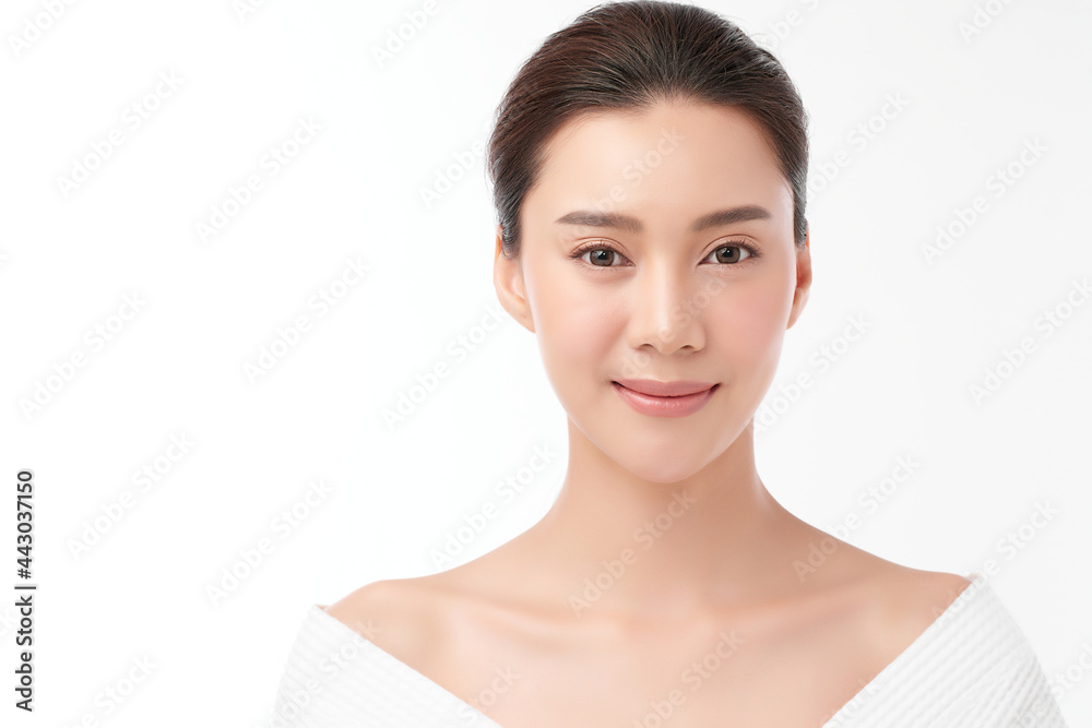 Beautiful young asian woman with clean fresh skin on white background, Face care, Facial treatment, Cosmetology, beauty and spa, Asian women portrait. Beautiful young asian woman with clean fresh skin on white background, Face care, Facial treatment, Cosmetology, beauty and spa, Asian women portrait.