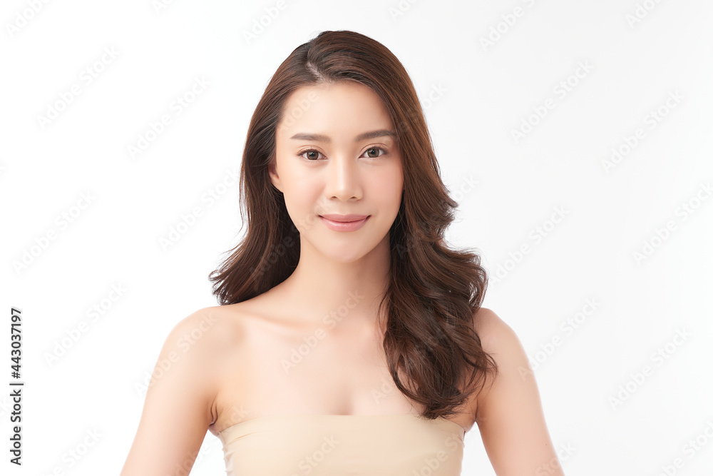 Beautiful young asian woman with clean fresh skin on white background, Face care, Facial treatment, Cosmetology, beauty and spa, Asian women portrait. Beautiful young asian woman with clean fresh skin on white background, Face care, Facial treatment, Cosmetology, beauty and spa, Asian women portrait.
