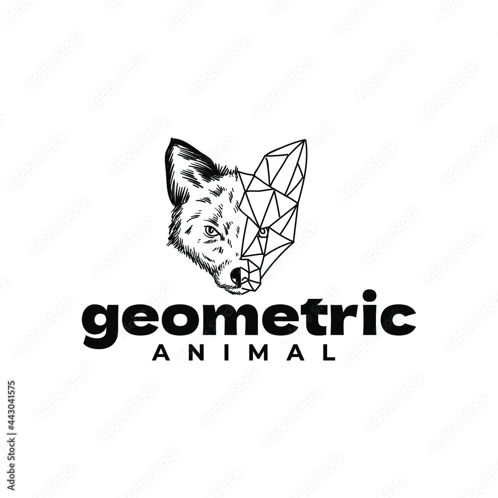 Head Animal Fox Wolf Drawing And Geometric Line Art Logo Vector Illustration Template Icon Design Head Animal Fox Wolf Drawing And Geometric Line Art Logo Vector Illustration Template Icon Design