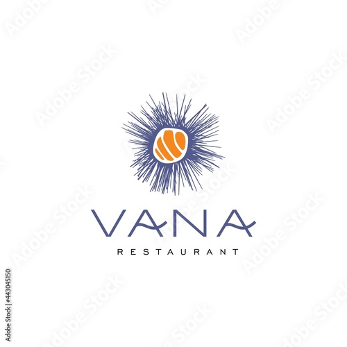 Modern Simple Sea Urchin Vana  Logo Design for Ocean Beach Restaurant photo