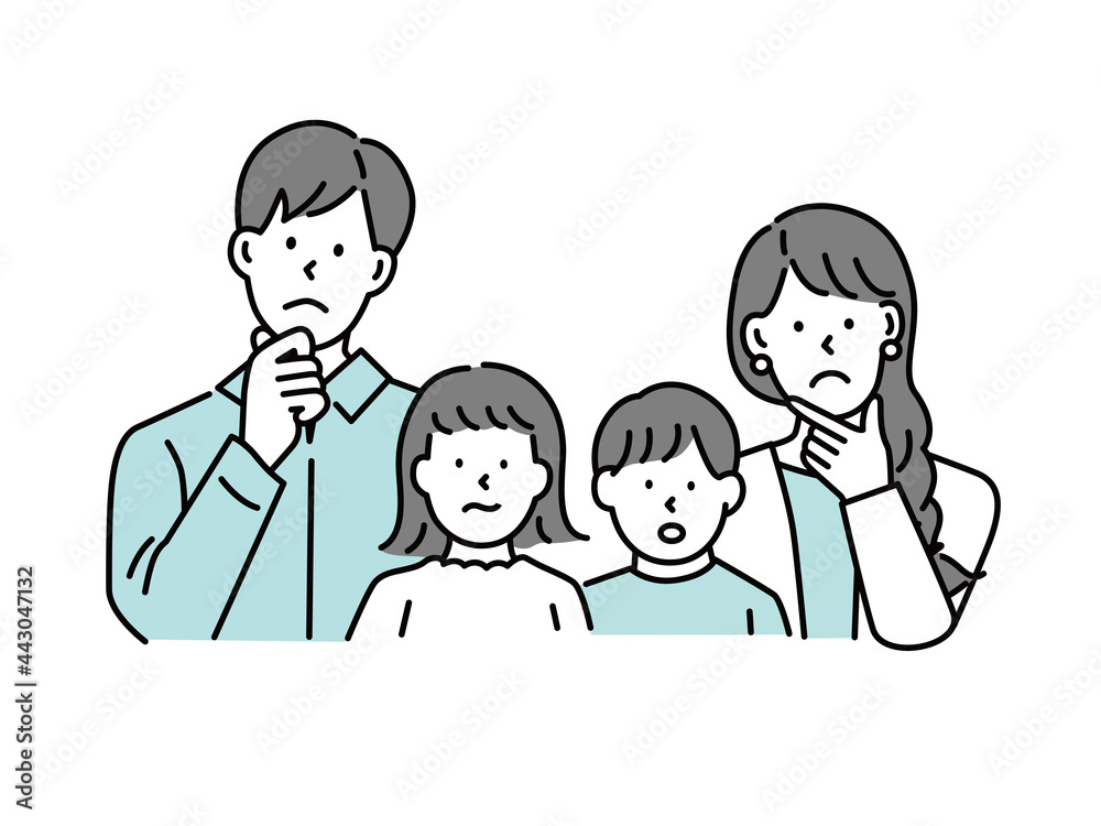 ファミリーイラスト(夫婦、親子、子供、ビジネス、疑問、悩む、考える、共働き) Family illustrations.husband and wife, parent and child, children, business, kids, dual-income .question ファミリーイラスト(夫婦、親子、子供、ビジネス、疑問、悩む、考える、共働き) Family illustrations.husband and wife, parent and child, children, business, kids, dual-income .question