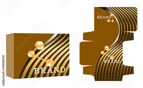 Packaging design, luxury box template and mockup box, illustration vector.	
