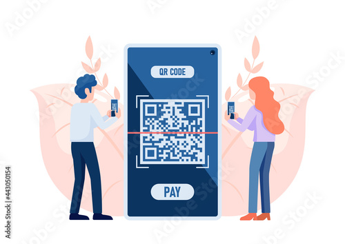 People Use Smartphone Scanning QR Code to Payment