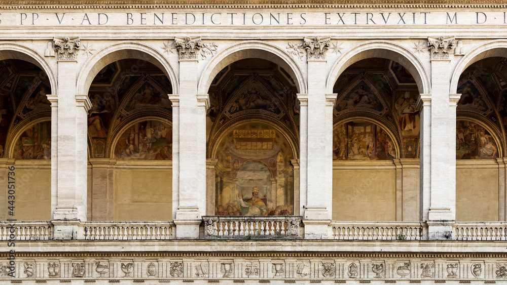 The Benediction Loggia of St. John Lateran (Loggia delle Benedizioni), part of the Lateran Basilica, Rome, Italy