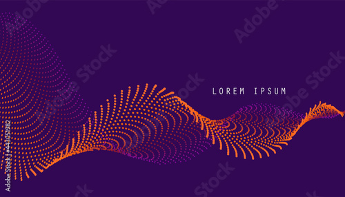 Vector background with color abstract wave dots