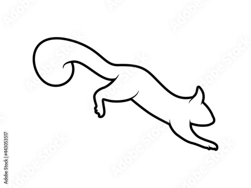Squirrel Silhouette. Isolated Vector Animal Template for Logo Company, Icon, Symbol etc