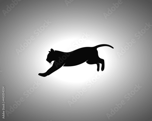 Tiger Silhouette. Isolated Vector Animal Template for Logo Company, Icon, Symbol etc