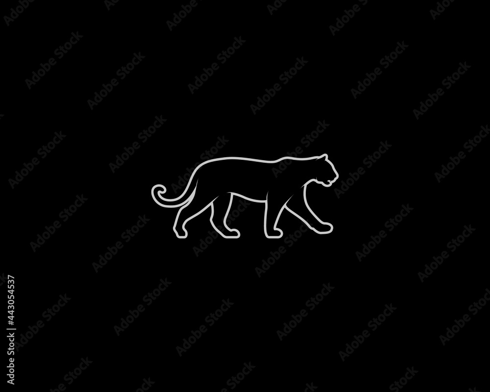 Fototapeta premium Tiger Silhouette. Isolated Vector Animal Template for Logo Company, Icon, Symbol etc