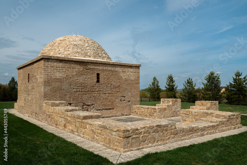 View of the ruins of the Khan s Tomb  on the territory of the Bolgar Historical and Architectural Museum-Reserve on a sunny spring day. Bolgar  Republic of Tatarstan  Russia