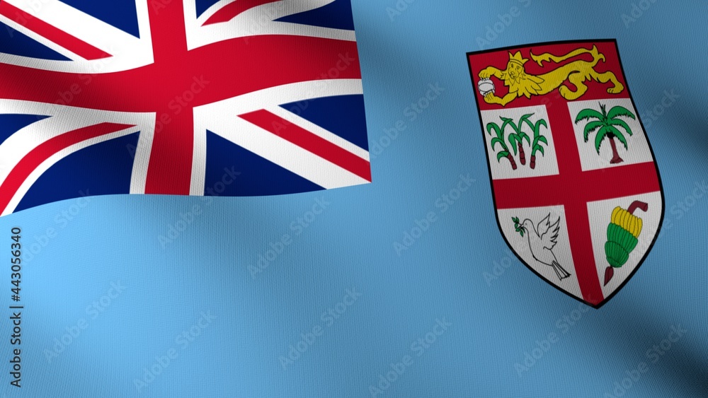 Fototapeta premium Flag of The Fiji. Flag's image are rendered in real 3D software.