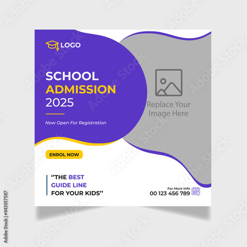School Admission Social Media Post   Back to School Web Banner Template