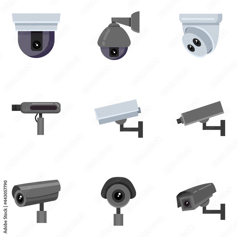 Set of CCTV Icons. Vector Video Surveillance Icons Set of CCTV Icons. Vector Video Surveillance Icons