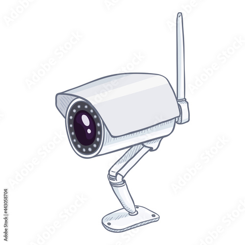 CCTV Illustration. Vector Cartoon Security Camera