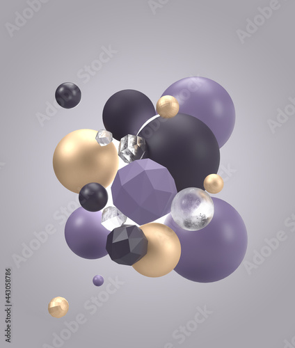 Fotografía babbles 3d render. abstract babbles background