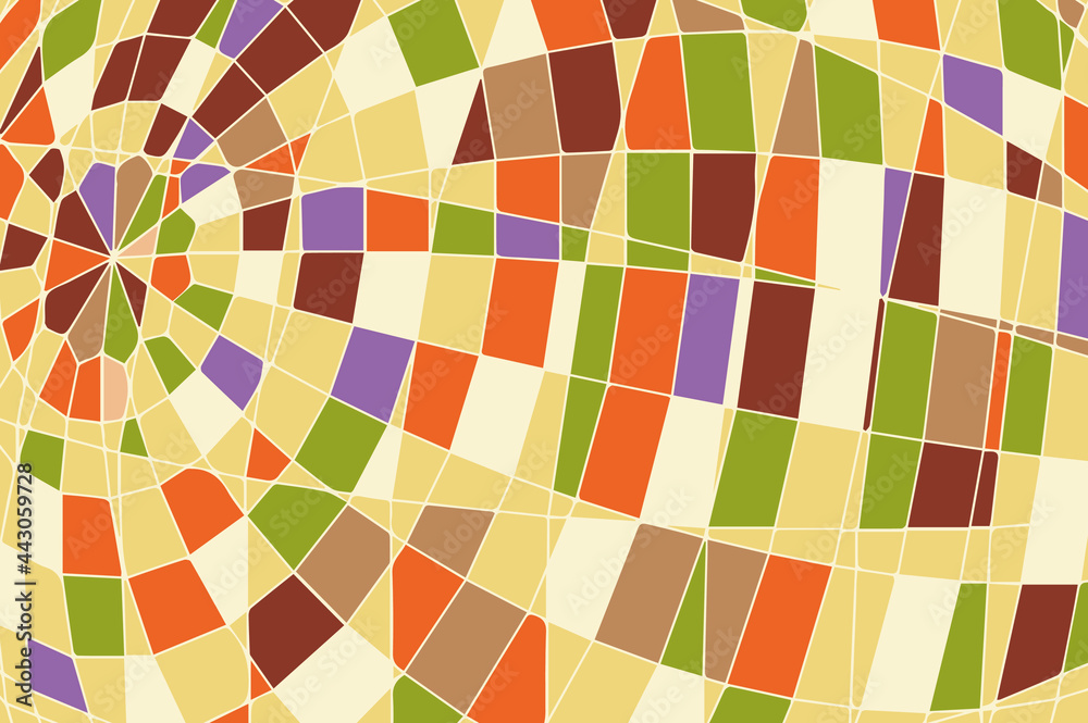 pastel color of geometry shape pattern. ceramic tiles for all surface, floors and stoves or wall. Mosaic ornament on vector illustration image.