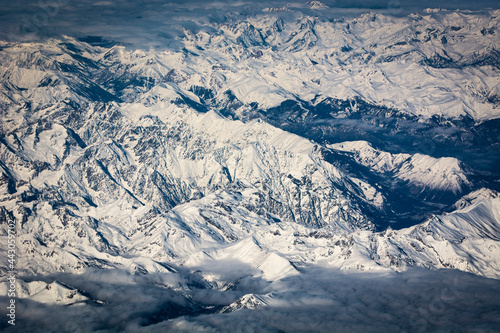 A view of a snow covered mountain