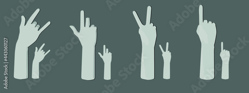 4 action isolated of finger pointing on dark background  icon concept on vector illustration image.