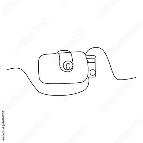 Кошелек одна линия. One line wallet. Vector drawing.