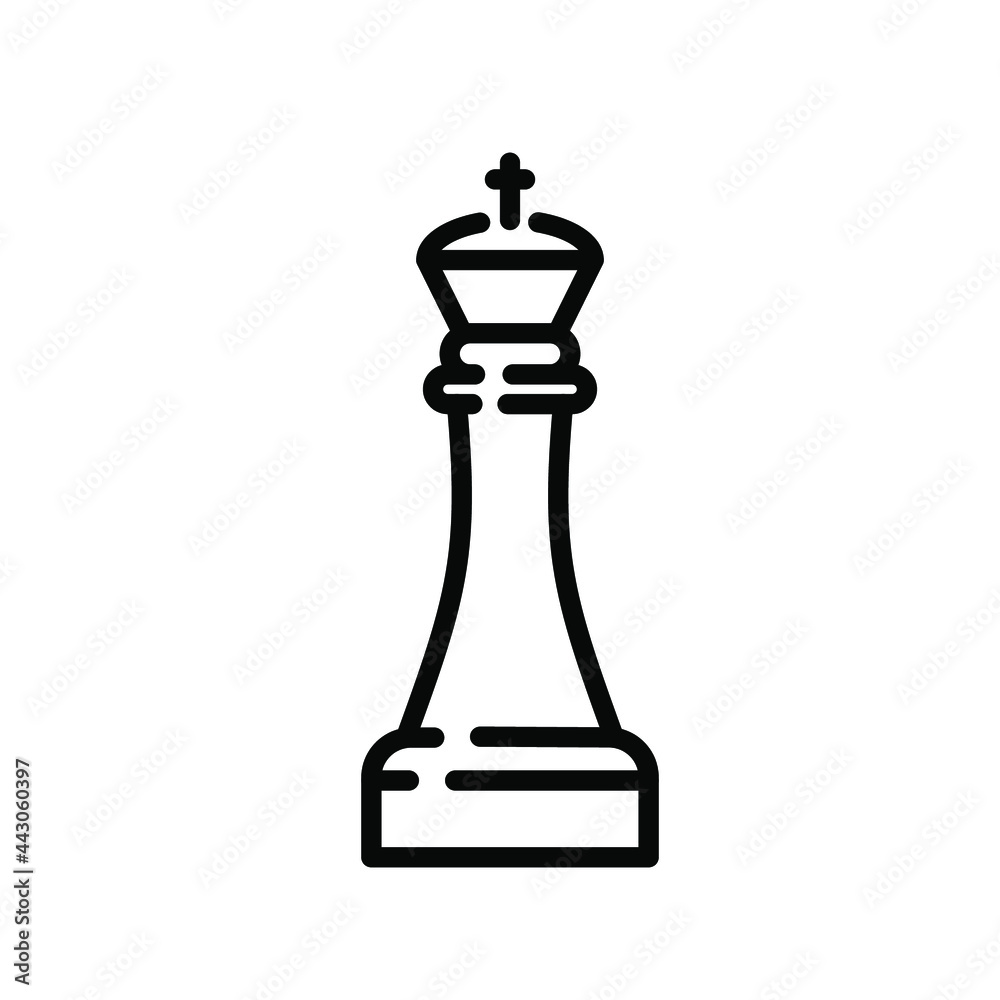 King, vector icon, editable stroke. Chess figure logo. Simple graphic sign for game, sport or marketing. King, vector icon, editable stroke. Chess figure logo. Simple graphic sign for game, sport or marketing.