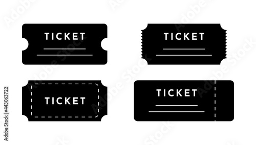 Ticket set, icon ticket, flat ticket