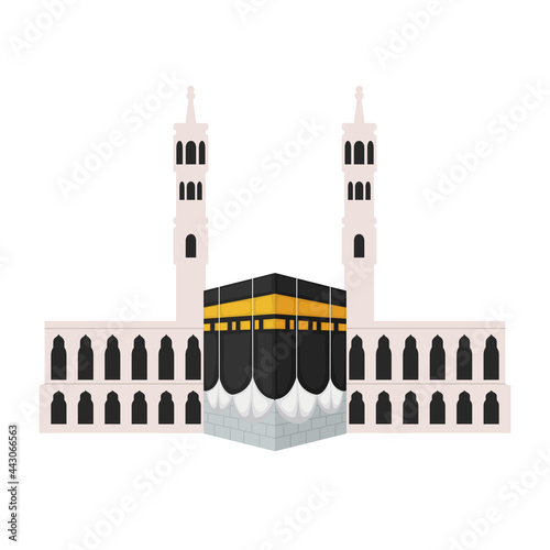 Hajj mabrur kaaba mecca in front of temple