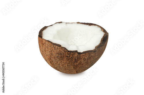 half coconut isolated on white background 