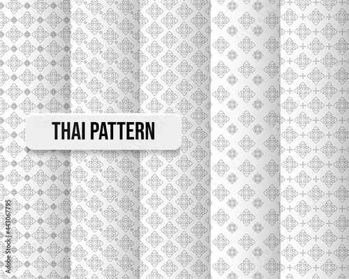 Set of Thai pattern traditional abstract concept illustration