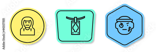 Set line Thief mask, Money laundering and Bandit. Colored shapes. Vector