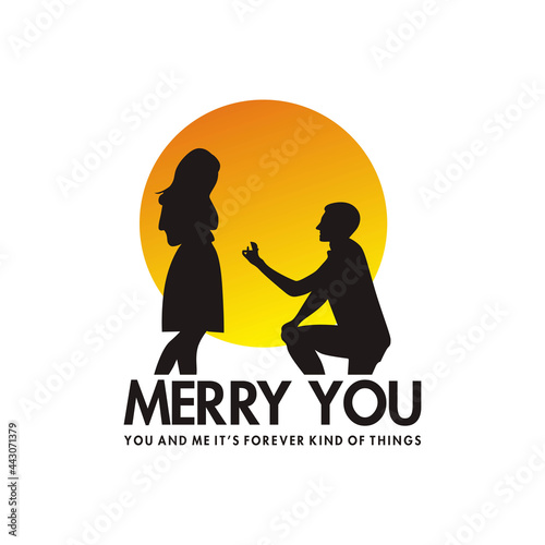 illustration of proposal to marry you - logo vector