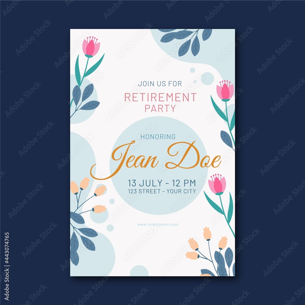 Organic Flat Retirement Greeting Card Template