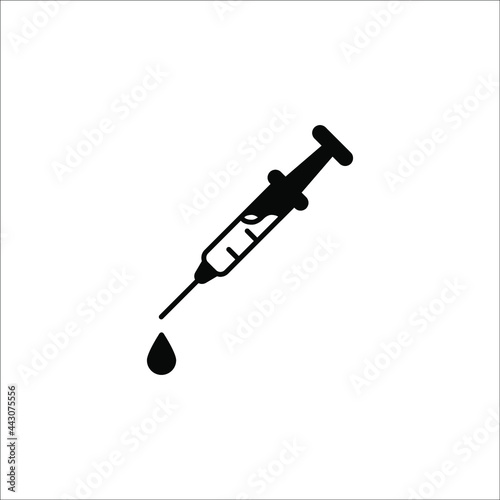 vector medical icon for pandemic vaccine ampoule and syringe. Image of covid-19 vaccine and syringe. vector illustration of antiviral vaccine.