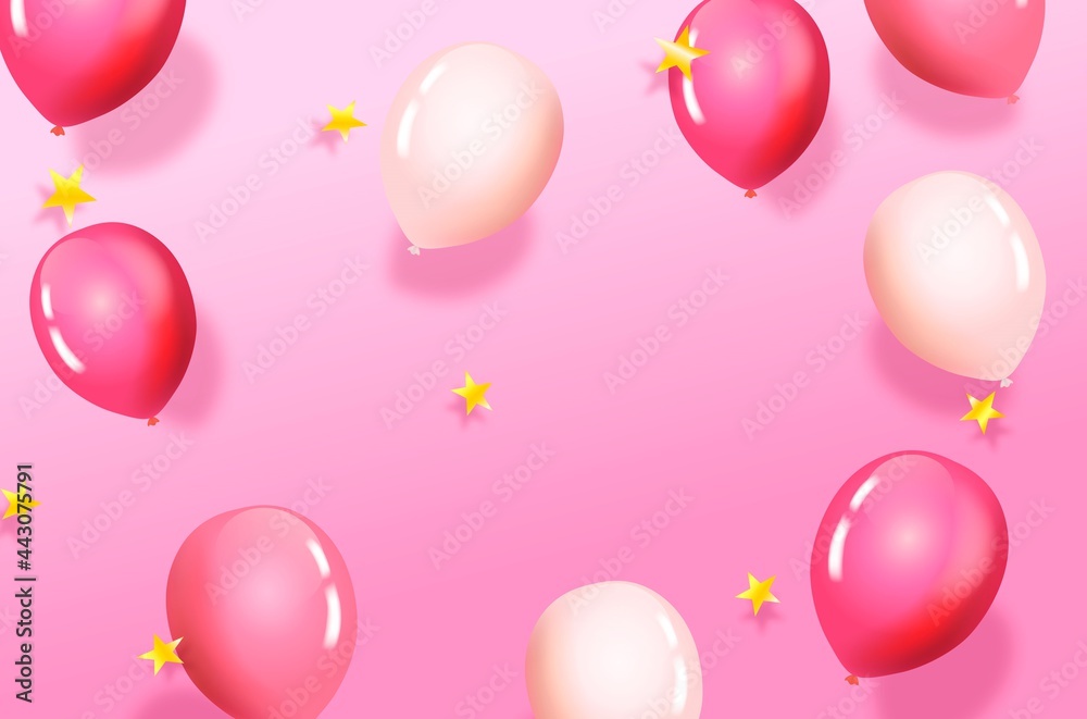 Birthday Background With Realistic Balloons
