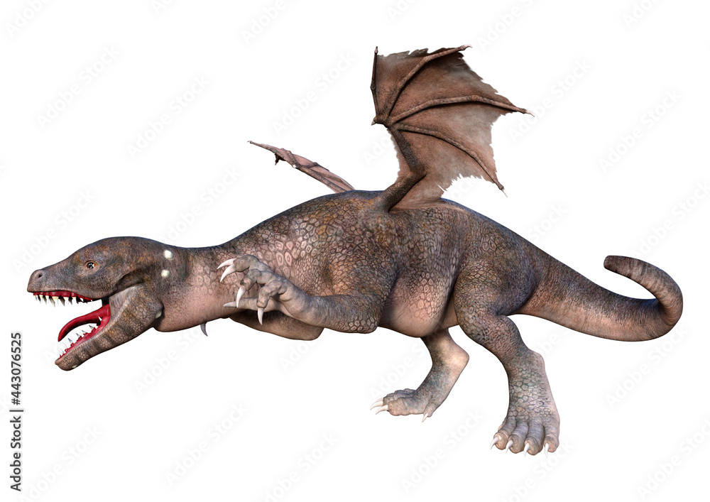 3D Rendering Fairy Tale Dragon on White 3D Rendering Fairy Tale Dragon on White