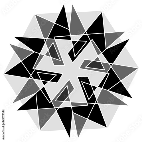 abstract geometric monochrome polygon-6p3