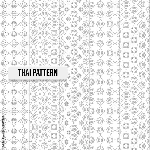 Set of Thai pattern traditional concept illustration