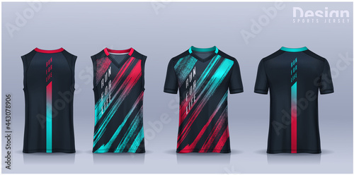 t-shirt sport design template, Soccer jersey mockup for football club, Running singlet,basketball Tank top.
