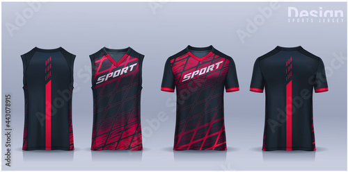 t-shirt sport design template, Soccer jersey mockup for football club, Running singlet,basketball Tank top.