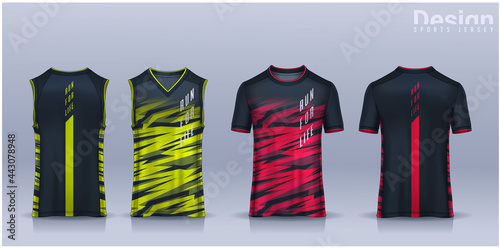 t-shirt sport design template, Soccer jersey mockup for football club, Running singlet,basketball Tank top.